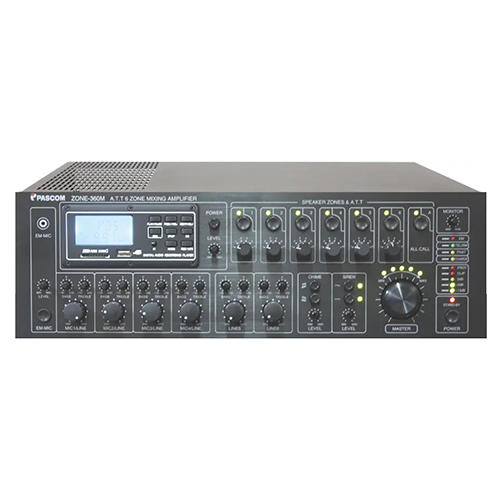 Amply Mixer 600W kèm 6 vùng loa Pascom ZONE-600M