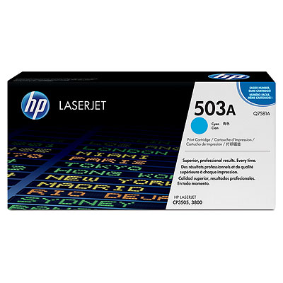 Mực in Mực HP 503A Cyan LaserJet Toner Cartridge (Q7581A)