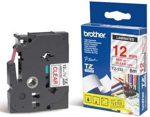 nhan brother tz132 red on clear  chu do nen trong suot rong 12mm