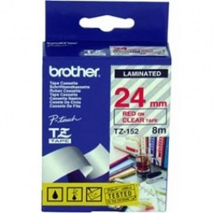 nhan brother tz152 red on clear  chu do nen trong suot rong 24mm