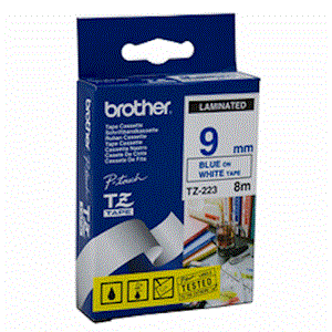 nhan brother tz223 blue on white  chu xanh da troi nen trang rong 9mm