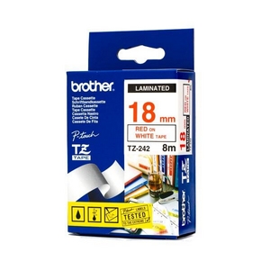 nhan brother tz242 red on white  chu do nen trang rong 18mm