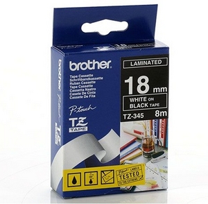 nhan brother tz345 white on black  chu trang nen den rong 18mm