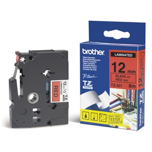 nhan brother tz431 black on red  chu den nen do rong 12mm