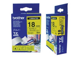 nhan brother tze 641 black on yellow  chu den nen vang rong 18mm